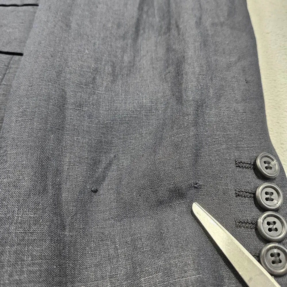 J. Crew Linen Blazer Mens 44R Black Two-Button Wedding 27